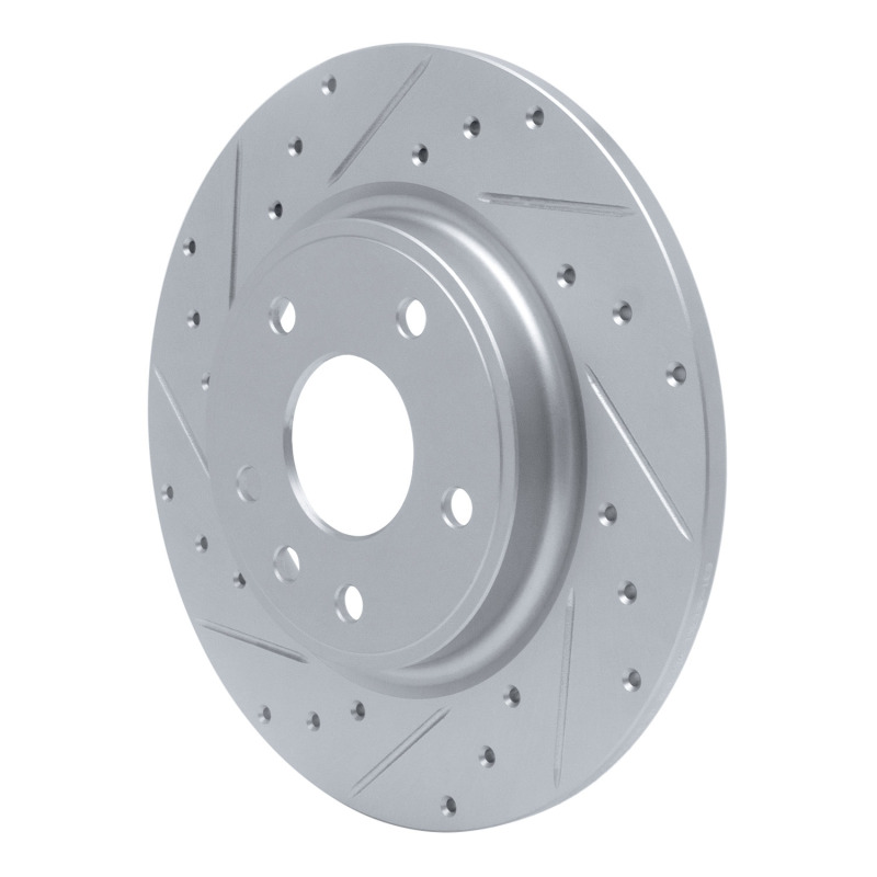 Chrysler Grand Caravan Brake Rotor (1) - Rear Left - R1 Concepts - Drilled & Slotted - Silver - `17-`25